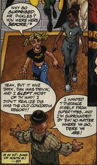 Panel from Young Justice #25 by DC Comics - written by Peter David / art by Todd Nauck